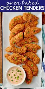 This Baked Chicken Tenders Recipe Needs To Be Part Of Your Weeknight Dinner Line Up Chicken Tender Recipes Easy Baked Chicken Tenders Chicken Tender Recipes