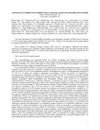 USAHA/AAVLD COMMITTEE ON ANIMAL HEALTH SURVEILLANCE AND INFORMATION SYSTEMS  Chair: Francois Elvinger, VA Vice Chair: Lisa Becton