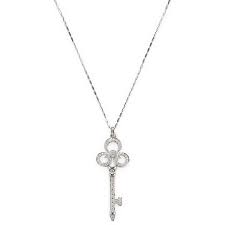 Rina Limor Women S 18k White Gold Pave Diamond Key Pendant Necklace 895 Liked White Gold Pendant Necklace 18 Karat Gold Necklace Long Silver Necklace