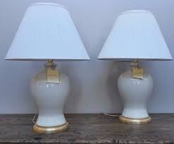 New Ralph Lauren 2 Alston Porcelain Table Lamps Pleated Silk Shade Cream 27 Lamp Table Lamp Silk Shades