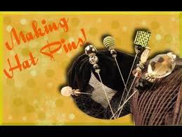 Easy Diy Project Making Hat Pins For Those Of Us Who Love Wearing Vintage Hats Keeping Them On Our Heads Can Sometimes Be A C Hat Pins Diy Hat Pins Diy Hat