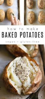 Assuming you mean bake a raw potato, the answer varies somewhat by variety. Perfect Baked Potato Recipe How To Bake Potatoes The Forked Spoon