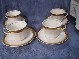 Dolley madison's name and image began appearing on manufactured goods in the 1880s. French China Le Roi 18k Gold Edge Cup And Saucer 4 Sets 8 Pieces Quite Nice Ebay