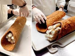 Cannolis Stuffied In A Big Cannoli Shell The Italian In Me Says If I Had A Wedding Cake At My Wedding This Would Have Been It Food Cannoli Food Display