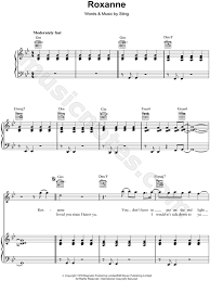 The Police Roxanne Sheet Music In Bb Major Transposable Download Print Sheet Music Ukulele Chords Guitar Songs