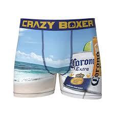 Crazy Boxers Mens Sandy Beach Corona Boxer Briefs