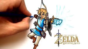 Begin by outlining the shield. Dessin Link Zelda Breath Of The Wild Youtube