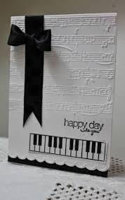 Black And White Birthday Cards Black And White Birthday Card Musical Theme Elegant Look Luv It Stampin Up Musical Cards Themed Cards Birthday Cards