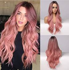 Pink ombre hair is for the real fashionistas, as there is nothing more modern than this color. Amazon Com Piaou Ombre Black To Pink Wig Synthetic Wigs For Women Long Natural Wave Heat Resistant Hair Wigs Natural Looking Ombre Black To Pink Beauty