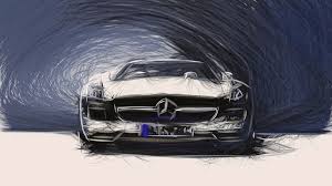 13 gtr drawing amg mercedes for free download on ayoqq org. Mercedes Benz Sls Amg Roadster Draw Digital Art By Carstoon Concept