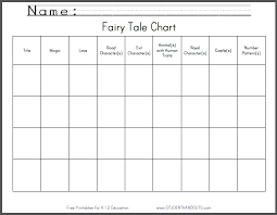 Fairy Tale Chart Worksheet Student Handouts
