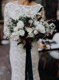 Artificial wedding flowers grey & ivory bouquet posy table decoration buttonhole. 85 Beautiful Winter Wedding Bouquets Weddingomania
