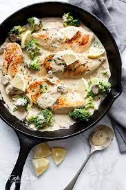 Julia Child S Creamy Chicken Mushroom Lightened Up Cafe Delites Chicken Mushroom Recipes Poultry Recipes Food