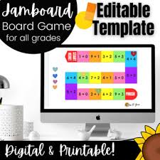 These math board games are suitable for children and include: Editable Board Game Template For Jamboard Digital Math Board Game Template