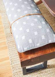 Diy Modern Bench Cushion With Leather Straps Francois Et Moi Modern Bench Cushion Modern Bench Bench Cushions