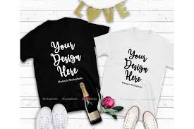 Couple Two T Shirts Mockup Valentine Shirt Mock Up Flat Lay 183340 Clothing Design Bundles Shirt Mockup Valentines Shirt Design Mockup Free