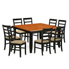 Explore 26 listings for round 8 seat dining table at best prices. Parf9 Blk C 9 Pc Dining Room Set Square Dining Table With Leaf And 8 Dining Chairs