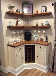Built In Corner Coffee Wine Bar Home Decor Home Diy Interior