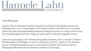 But, you have to write the bio in a professional way. Artist Bio Examples