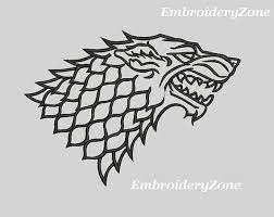 Logo House Stark Game Of Thrones Embroidery Design For Etsy In 2021 Game Of Thrones Tattoo House Stark Game Of Thrones Art