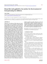 Webmd medical reference from healthwise: Pdf Home First Aid Applied By The Mother For The Treatment Of Food Poisoning For Children