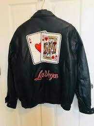 Rare Oscar Piel Leather Jacket Las Vegas Casinos Size Large Black Leather Motorcycle Jacket Leather Motorcycle Jacket Vintage Jacket