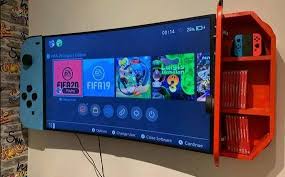 Nintendo Switch Tv Cabinet Wall Mounted Turn Your Tv In To A Nintendo Switch In 2020 Video Game Room Design Nintendo Room Video Game Rooms