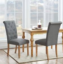 Marlboro tufted back side chair. O K Furniture Solid Wood Tufted Dining Chairs Fabric Dining Room Chair Set With Arched Backrest Design Set Of 2 Gray Buy Online In Brunei At Brunei Desertcart Com Productid 69724258