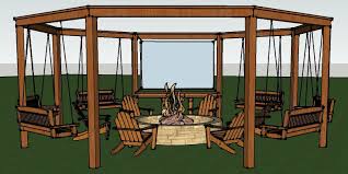 A fireplace can be constructed under your backyard gazebo or pergola or you can construct it around your outdoor patio gazebos. Remodelaholic Tutorial Build An Amazing Diy Fire Pit Pergola For Swings
