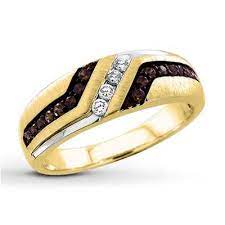 Gorgeous Men S Ring Jared Brown White Diamonds 3 8 Ct Tw Men S Ring 10k Yellow Gold Men S Diamond Jew Men Diamond Ring Chocolate Diamond Ring Rings For Men