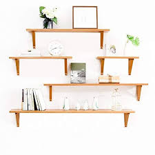 Qiupei Wall Mounted Shelf Wood Wall Shelves Floating Wall Shelves Set Of 5 For Bedroom Living Room Bath In 2020 Shelves In Bedroom Wall Shelves Bedroom Wood Wall Shelf