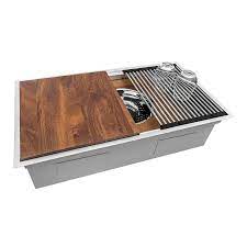 Directsinks has a variety of ledge & workstation kitchen sinks for sale. Buy Ruvati 33 Inch Workstation Ledge Kitchen Sink Undermount 16 Gauge Stainless Steel Rvh8222 Online At Low Prices In India Amazon In