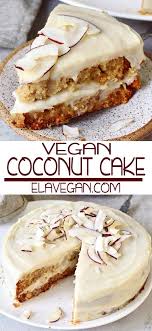 Moist And Creamy Vegan Coconut Cake With A Coconutty Sweet Potato Frosting Which Reminds Of Raffaello The In 2020 Vegane Kuchenrezepte Kokosnusskuchen Vegane Desserts