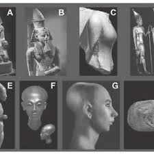 House altar depicting akhenaten, nefertiti and daughters portrait of queen tiye thutmose, model bust of queen nefertiti tutankhamun's tomb (innermost coffin and death mask) head of tutankhamun hunefer's judgement in the presence of osiris canopic jar with a lid in the shape of a royal woman's head Relief Of Akhenaten Nefertiti And Their 3 Eldest Daughters Download Scientific Diagram