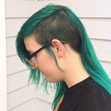 Shaved Head Shaved Side Green Hair Manic Panic Green Hair Hair Shaved Head