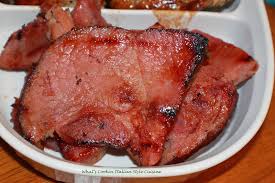 Cook ham steak in a large skillet over medium heat until browned, 3 to 4 minutes per side. Grilled Glazed Bourbon Ham Steak What S Cookin Italian Style Cuisine
