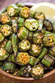 This Is A Simple Flavorful And Easy Baked Okra Recipe Seasoned With Paprika Salt And A Pinch Of Cayenne This Okra Makes A Baked Okra Okra Recipes Recipes
