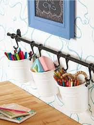 Product details you can combine two layers of curtains, one thick and one thin. Install A Towel Rod With Sliding Hooks Hang Small Buckets On The Rod To Organize Craft Supplies Aweso Craft Room Craft Organization Craft Room Organization