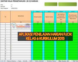 Format daftar nilai sd daftar nilai k13 sd revisi 2019 daftar nilai k13 sd revisi 2019 daftar nilai k13 smp revisi 2019 Format Dan Aplikasi Penilaian Harian Pjok K13 Kelas 6 Semester 2 Pendidikanterkini