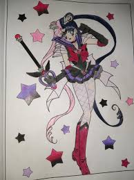 My coloring book had a duplicate page, so I decided to color Sailor Moon's  goth twin! : r sailormoon