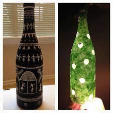 Pin By Mad Dixit On Puntillismo Glass Bottles Art Bottle Art Glass Painting Designs