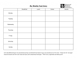 Food Intake Chart New Food Diary Template Free Printable