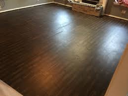 How To Transform Your Old Carpet And Linoleum Floor To Faux Wood Faux Wood Flooring Linoleum Flooring Painted Concrete Floors