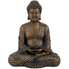Meditating buddha statue in lapis blue finish is depicted holding a bowl. Oriental Furniture 12 Japanese Meditating Buddha Statue Walmart Com Walmart Com