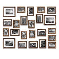 Amazon Com Ray Chow Carbonized Black Rustic Brown Gallery Wall Picture Frames Set Kit 11 F Picture Gallery Wall Gallery Wall Picture Frames Gallery Wall