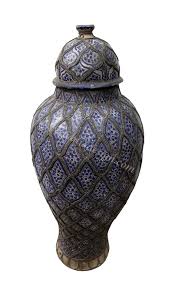 Be the first to review blue and white urn cancel reply. Moroccan Hand Painted Blue And White Ceramic Urn With Metal Decor From Badia Design Inc