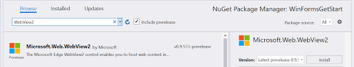 The microsoft edge webview2 control is a new chromium based web browser control that aims to replace the internet explorer based webbrowser control that's commonly used in wpf and winforms. Getting Started With Webview2 For Winforms Apps Microsoft Edge Development Microsoft Docs