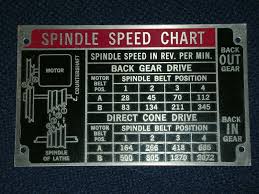 Atlas Craftsman 12 Inch Lathe 130 008 Spindle Speed Chart Factory Oem Part