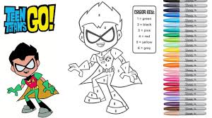 Batman arkham knight coloring pages. Colouring By Number Teen Titans Go Robin Coloring Page Coloured Paint Markers Youtube