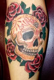 Large skull sleeve tattoo for men Sugar Skull And Roses Tattoo By Onksy On Deviantart